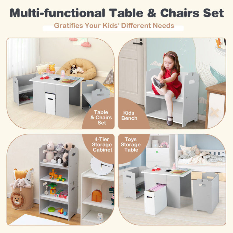 4-In-1 Kids Table and Chairs